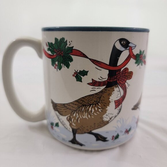 Potpourri Press Christmas Geese Ceramic Holiday Coffee Tea Mugs Cups – Set of 2 - Picture 16 of 16